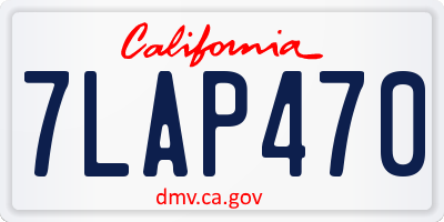 CA license plate 7LAP470