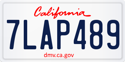 CA license plate 7LAP489