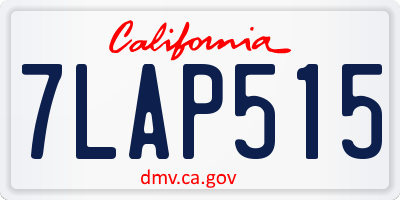 CA license plate 7LAP515