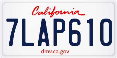 CA license plate 7LAP610