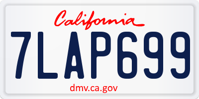 CA license plate 7LAP699
