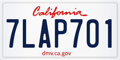 CA license plate 7LAP701