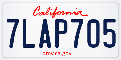 CA license plate 7LAP705