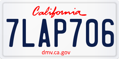 CA license plate 7LAP706
