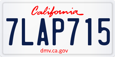 CA license plate 7LAP715