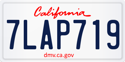 CA license plate 7LAP719