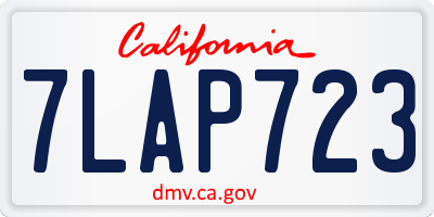 CA license plate 7LAP723