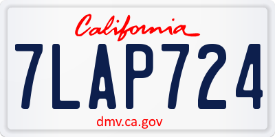 CA license plate 7LAP724