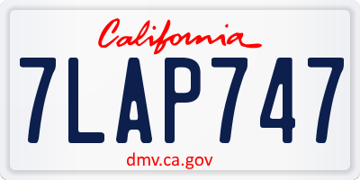 CA license plate 7LAP747