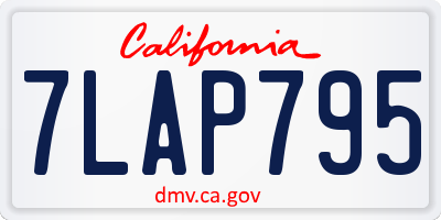 CA license plate 7LAP795
