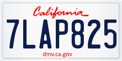 CA license plate 7LAP825