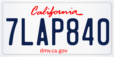 CA license plate 7LAP840