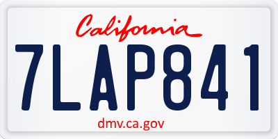 CA license plate 7LAP841