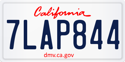 CA license plate 7LAP844