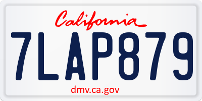 CA license plate 7LAP879