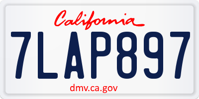CA license plate 7LAP897