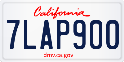 CA license plate 7LAP900