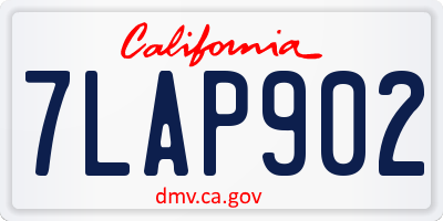 CA license plate 7LAP902