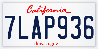 CA license plate 7LAP936
