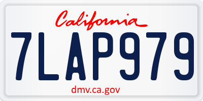 CA license plate 7LAP979