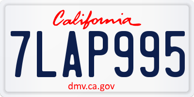 CA license plate 7LAP995