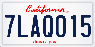 CA license plate 7LAQ015