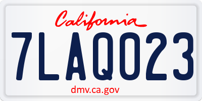 CA license plate 7LAQ023