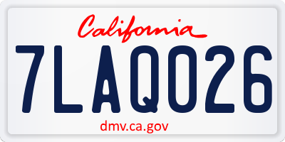 CA license plate 7LAQ026