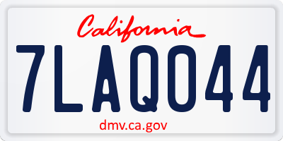 CA license plate 7LAQ044