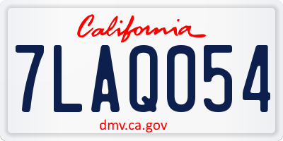 CA license plate 7LAQ054