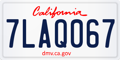 CA license plate 7LAQ067