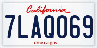 CA license plate 7LAQ069
