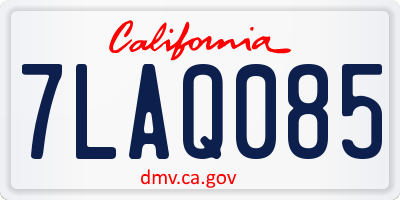 CA license plate 7LAQ085