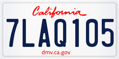 CA license plate 7LAQ105