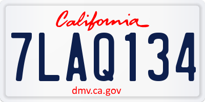 CA license plate 7LAQ134