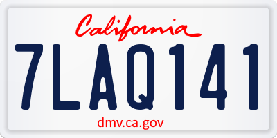 CA license plate 7LAQ141