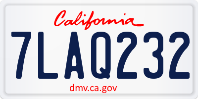 CA license plate 7LAQ232