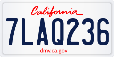CA license plate 7LAQ236