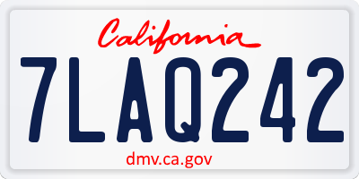 CA license plate 7LAQ242