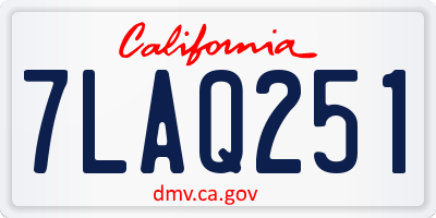 CA license plate 7LAQ251