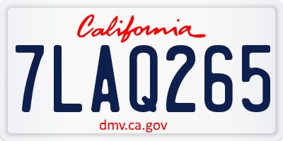CA license plate 7LAQ265
