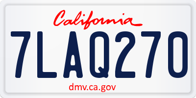 CA license plate 7LAQ270