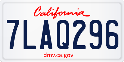 CA license plate 7LAQ296