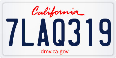 CA license plate 7LAQ319