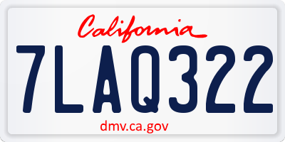CA license plate 7LAQ322