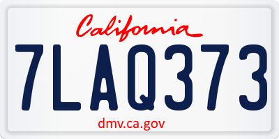 CA license plate 7LAQ373