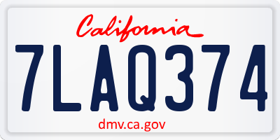 CA license plate 7LAQ374