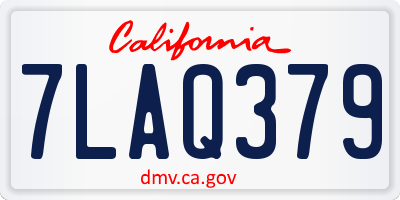 CA license plate 7LAQ379