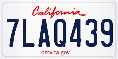 CA license plate 7LAQ439