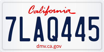 CA license plate 7LAQ445